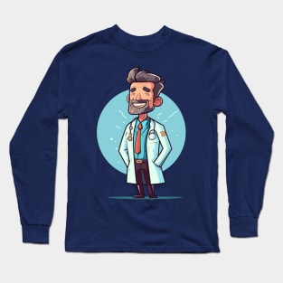 Smiling doctor in medical coat Long Sleeve T-Shirt